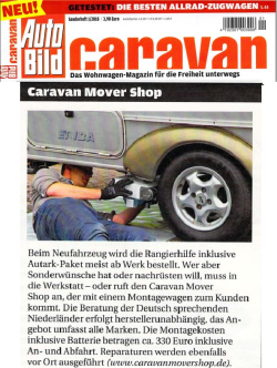 Autobild, caravan 2018 Caravan Mover Tests